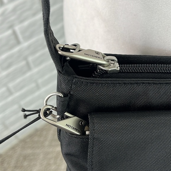TRAVELON CROSSBODY Travel Black Anti-Theft Classic Mini Shoulder Bag NWT - Picture 6 of 17